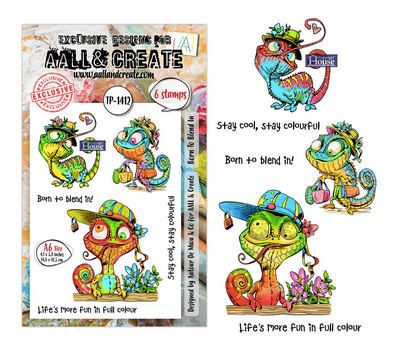 AALL & Create - A6 Photopolymer Clear Stamp Set - Born To Blend In -- TP-1412