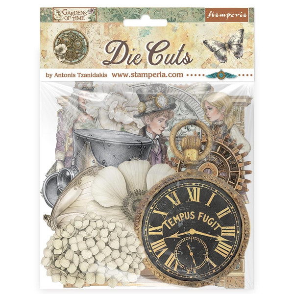 Stamperia - Die Cut Chippies - Gardens of Time - DFLDC130