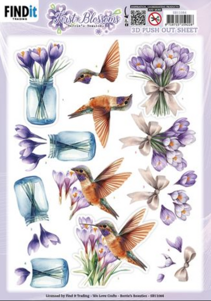 Find It Trading - First Blossoms - 3D Pushout Sheet - Flutter Blooms - SB11084