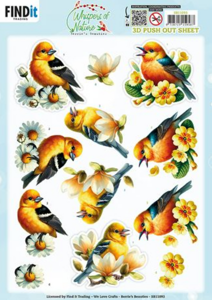 Find It Trading - Whispers Of Nature - 3D Pushout Sheet - Yellow - SB11093