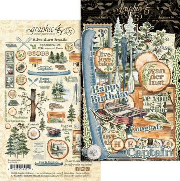 Graphic 45 - Ephemera Pack - Adventure Awaits  -  4503252