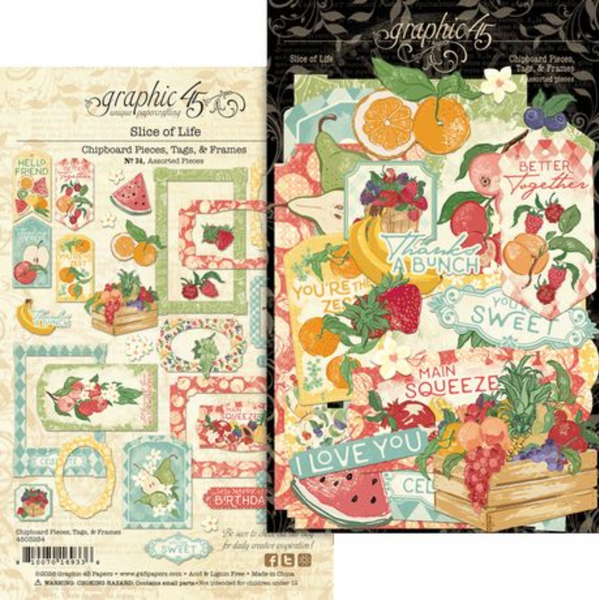 Graphic 45 - Chipboard Tags & Frames - Slice Of Life - 4503234