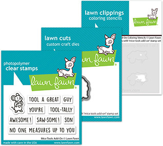 Lawn Fawn - Clear stamp, die, & coloring stencil Bundle -  Mice Tools Add-On - LF4068/LF4069/LF4070