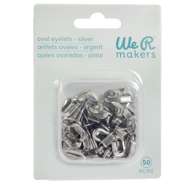 We R - We R Oval Crop-A-Dile - Oval Eyelets - Silver 50pc - CRTOF-00076