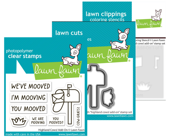 Lawn Fawn - Stamps/Die/Stencil - Highland Cows!  - Add On Bundle - LF419/LF420/LF4121