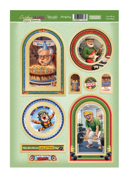 Hunkydory Crafts - Topper Sheet - Golden Oldies - Live Life To The Fullest!  - GOSM705