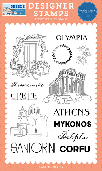 Carta Bella - Greece: Travel Through Greece Stamp Set - CBGR508041