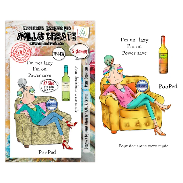 AALL & Create - A7 Photopolymer Clear Stamp Set - Pour Decisions - TP-1437