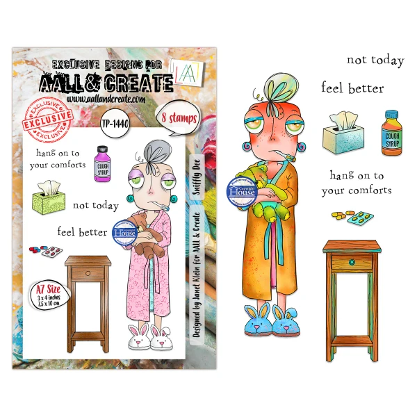 AALL & Create - A7 Photopolymer Clear Stamp Set - Sniffly Dee - TP-1440