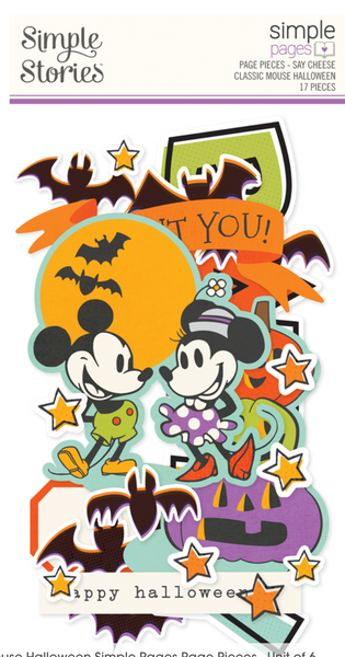 Simple Stories - Simple Page Pieces 17/Pkg - Say Cheese Classic Mouse Halloween - 27224