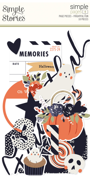 Simple Stories- Simple Page Pieces 18/Pkg - Frightful Fun - 27314