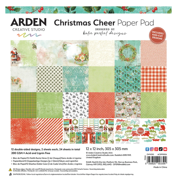 Katie Pertite - Arden - Paper Pad 12x12 - Christmas Cheer - ACSPP0026