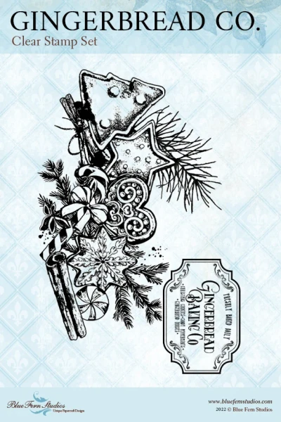 Blue Fern Studios -  Stamp Set 4x6 -  Gingerbread Company - (457302)