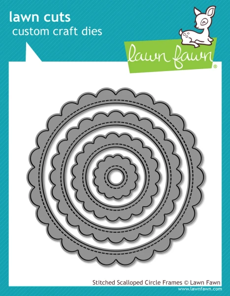 Lawn Fawn - Lawn Cuts Custom Craft Die - Stitched Scalloped Circle Frames - LF1718