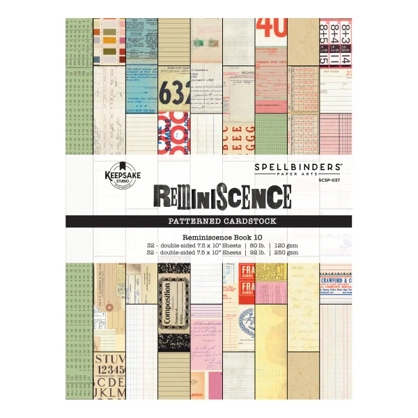 Spellbinders Esther Glas - Patterned Cardstock Pad 64/sheets - Reminiscene the Book 10 - SCSP-037