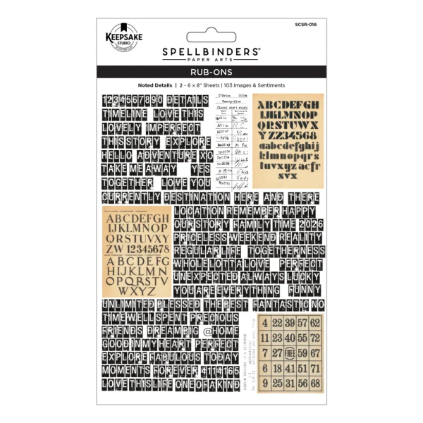Spellbinders Esther Glas - Noted Details Rub-ons - SCSR-016