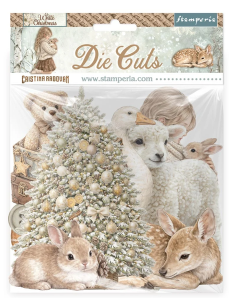 Stamperia - Decorative Die Cut Chippies - White Christmas - DFLDC141