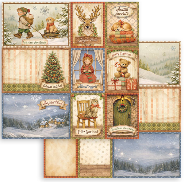 Stamperia - Double Sided Cardstock 12x12 - Silent Night -  Mixed Cards - SBB1165