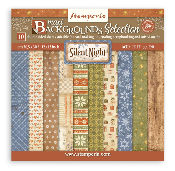 Stamperia - Paper Pad 12x12 - Silent Night - Backgrounds - SBBL193