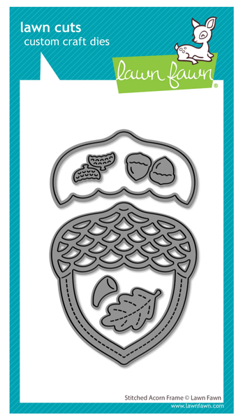 Lawn Fawn - Die Set - Stitched Acorn Frame - LF4210