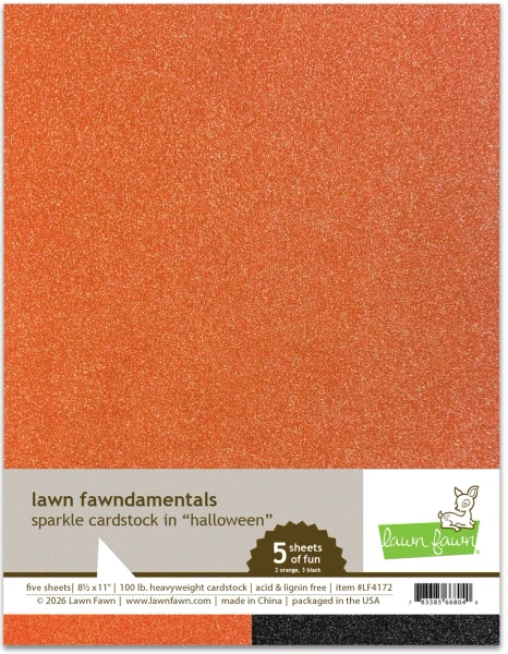 Lawn Fawn - Sparkle Cardstock - Halloween pack - 8 1/2" x 11" 5/sheets - LF4172