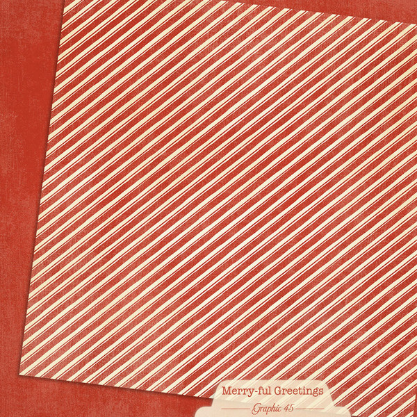 Graphic 45 - Double-Sided Card Stock 12x12 - Candy Cane Red Patterns & Solids - Merry-ful Greetings - 4503270