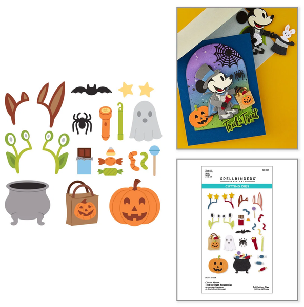 Spellbinders - Classic Mouse Trick-or-Treat Accessories Etched Dies - S4-1567