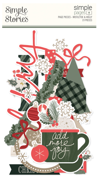 Simple Stories - Simple Page Pieces - Mistletoe & Holly - 27724