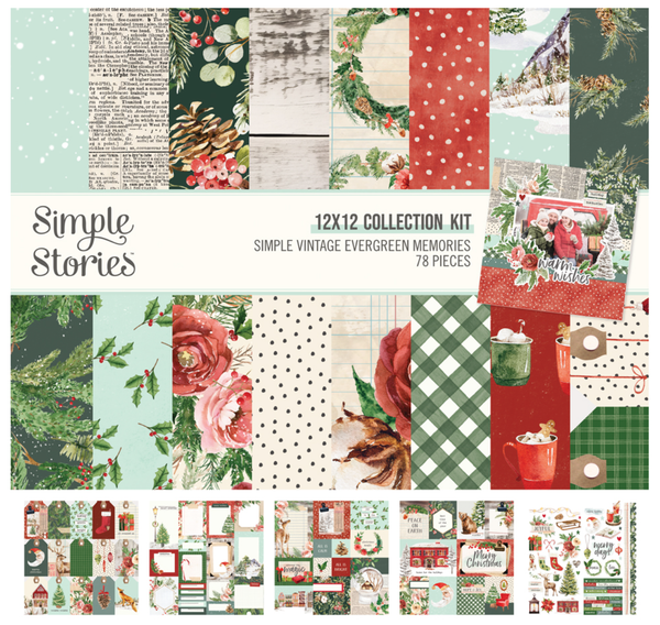 Simple Stories  - Collection Kit 12"X12" - Simple Vintage Evergreen Memories - 27800