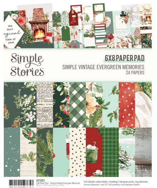Simple Stories - Paper Pack 6"X8" - Simple Vintage Evergreen Memories - 27823