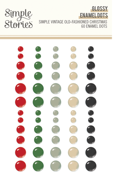 Simple Stories - Decorative Brads 27/Pkg - Simple Vintage Old Fashioned Christmas - 27631