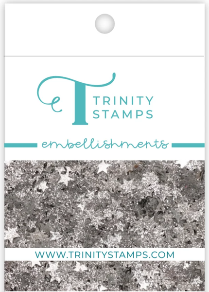 Trinity - Sparkle Spots Confetti  - Silver Stars -  0457