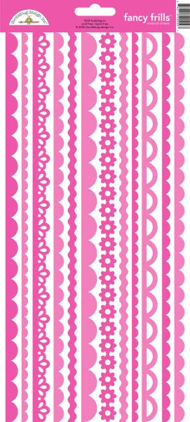 Doodlebug - Fancy Frills Stickers 6"X13" - Bubblegum - 9229