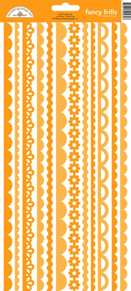 Doodlebug - Fancy Frills Stickers 6"X13" - Tangerine - 9232