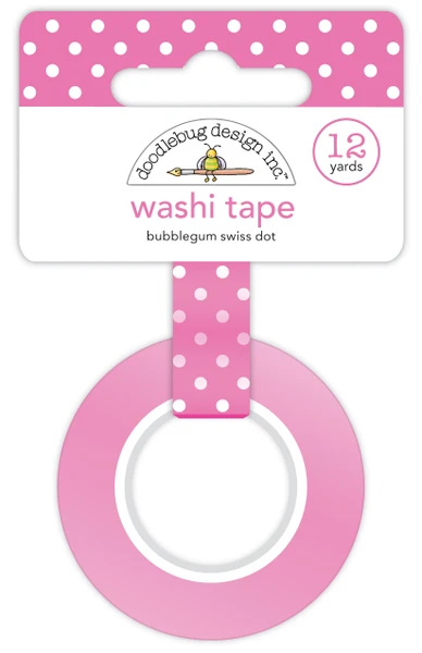 Doodlebug - Cupcakes & Candles - Washi - Bubblegum Swiss Dot - 3649