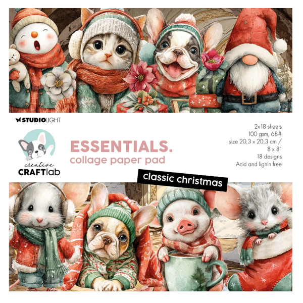 Studio Light - Collage Paper Pad 36/Pkg - Classic Christmas - CCL-ES-CPP498