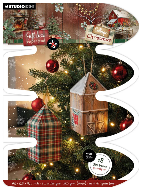 Studio Light - Giftbox Paper Pad - House Box Cottage Christmas 18/Pkg - SL-CC-GBPP490