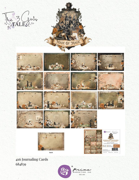 Prima Marketing - 4×6 Journaling Cards – 45 sheets - Made of Magic - 684839