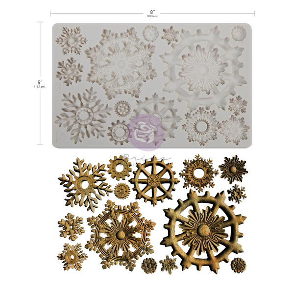 Prima Marketing Finnabair - Decor Moulds 5″x8″x8mm - Frosty Gears