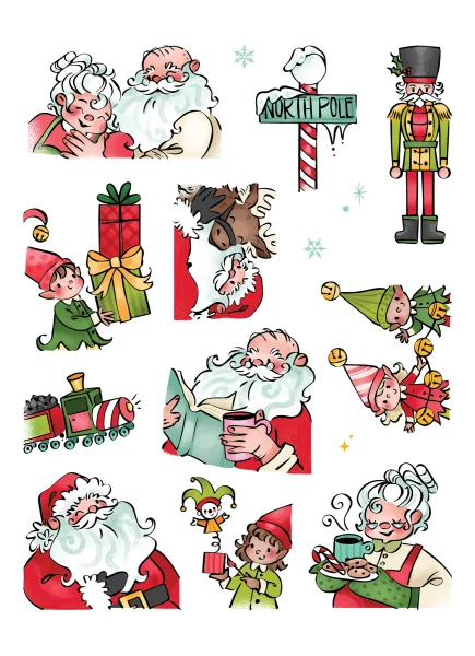 LDRS Creative - North Pole Postage Collage Stamps 5x7 -  3632