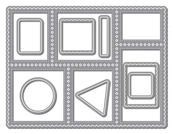 LDRS Creative - Diamond Postage Collage Dies - 8570