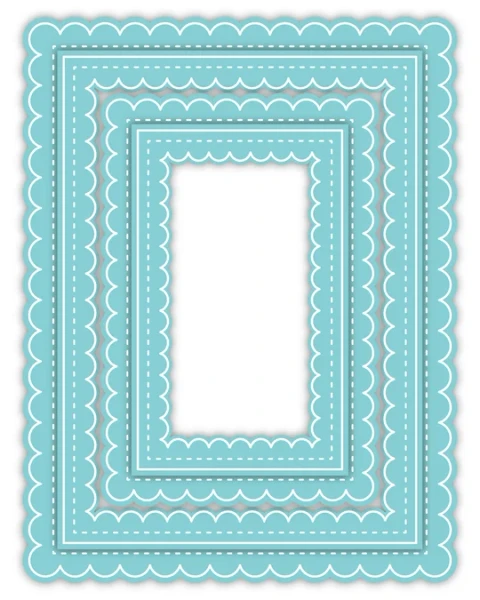 LDRS Creative - Delicate Stitches Scalloped Rectangle Dies - 8363