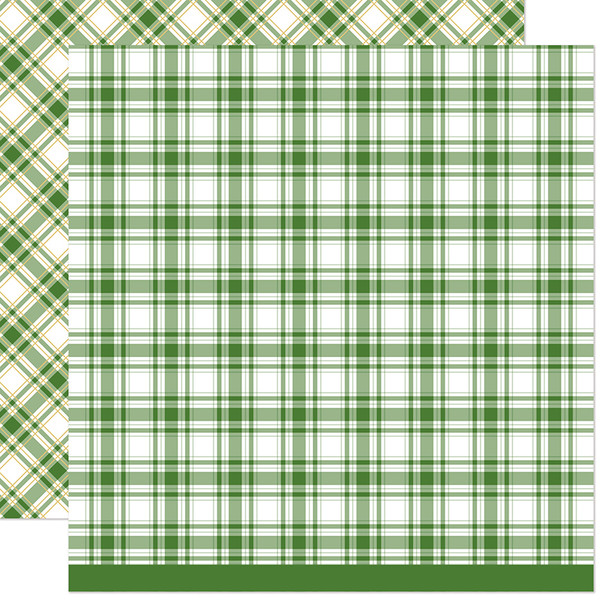 Lawn Fawn - 12x12 Dbl Sided Patterned Paper - Let It Shine Holiday Plaids - Pinecone Path - LF423
