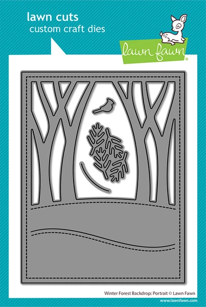 Lawn Fawn - Dies - Winter Forest Backdrop: Portrait -  LF476