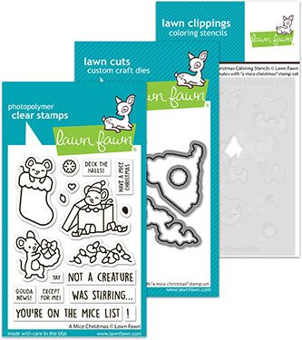 Lawn Fawn - Stamp/Die/Stencil Bundle - A Mice Christmas - LF4265, LF4266, LF4267