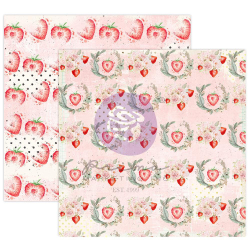 Prima - Strawberry Milkshake Collection - 12 x 12 Double Sided Paper -  Sweet Pink