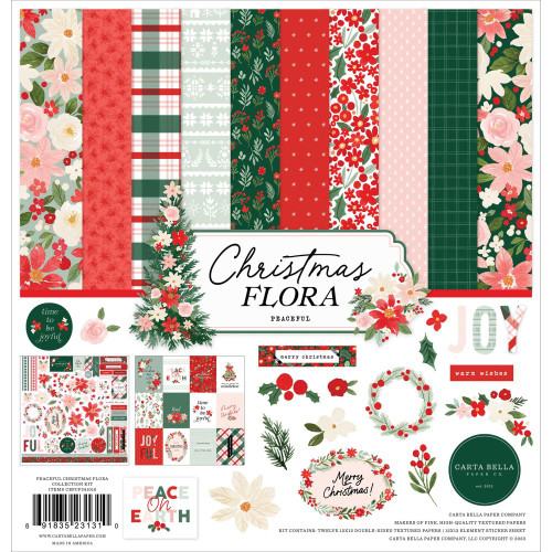 Carta Bella - Collection Kit 12x12 - Flora - Peaceful Christmas