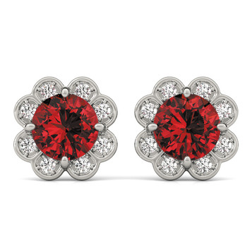 Ruby and LabGrown Diamond Earring Ruby and LabGrown Diamond Earring