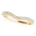Bright cut wedding curved band 14k gold