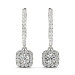 14k labgrown diamond square halo earrings